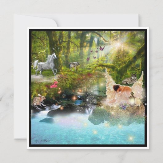 Een Sad Crying Fallen Angel in Fantasy Garden (Voorkant)