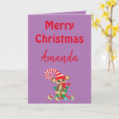 Een Safari-apenkerstkaart Kaart (Gele Bloem)