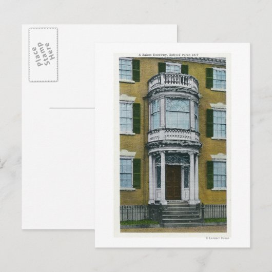 Een Safford Porch, een Salem Doorway Briefkaart (Voorkant / Achterkant)