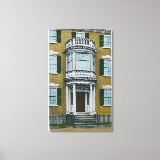 Een Safford Porch, een Salem Doorway Canvas Afdruk (Voorkant)