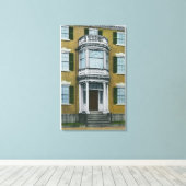 Een Safford Porch, een Salem Doorway Canvas Afdruk (Insitu (Houten vloer))