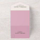 Een 'Sage' en 'Blush Modern minimalist' All In One Uitnodiging (Buitenkant)