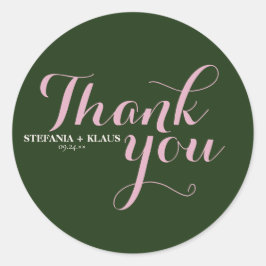 Een Salie- en Blos-kleurige Modern Minimalistische Ronde Sticker