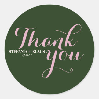 Een Salie en Blush Moderne Minimalistische Klassie Ronde Sticker