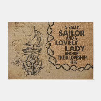 Een Salty Sailor en een mooie dame Deurmat