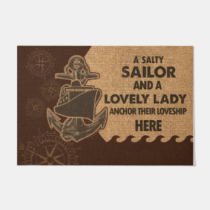 Een Salty Sailor en een mooie dame Deurmat