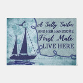 Een salty Sailor en haar knappe Eerste Mate Deurmat (Voorkant)