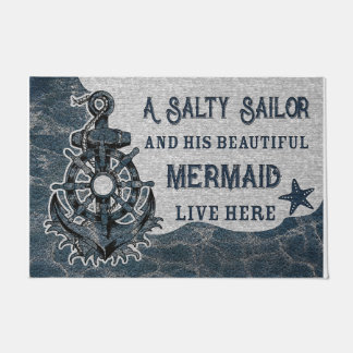 Een Salty Sailor woont hier, Sailor Gift Deurmat