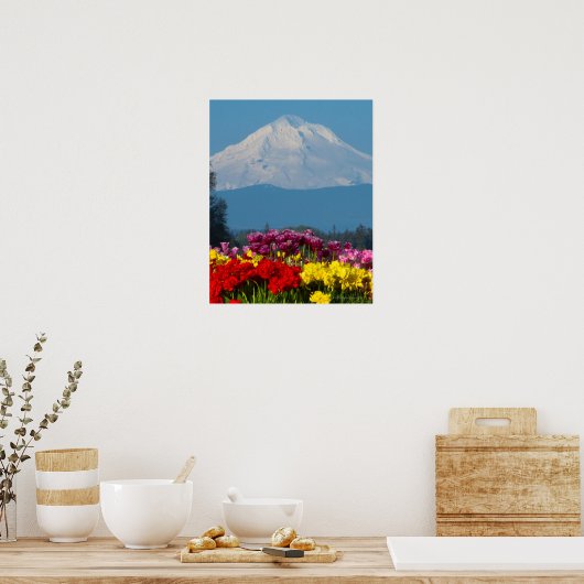 een samengeperst uitzicht van Mt Hood, Oregon en t Poster (Keuken)