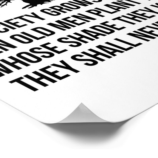 Een samenleving groeit geweldig als oude mannen bo poster (Hoek)