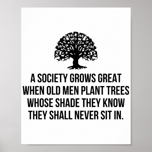 Een samenleving groeit geweldig als oude mannen bo poster (Voorkant)