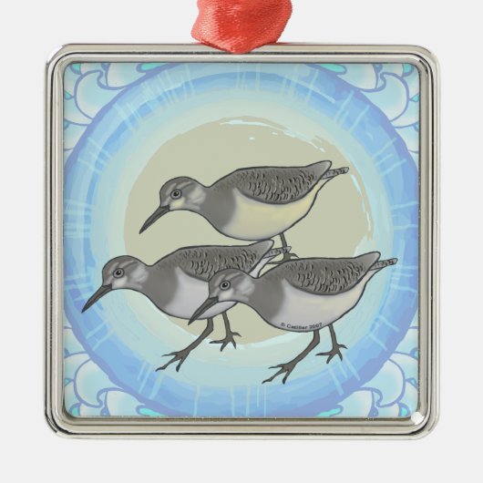Een Sandpipers Premium Square Ornament (Voorkant)