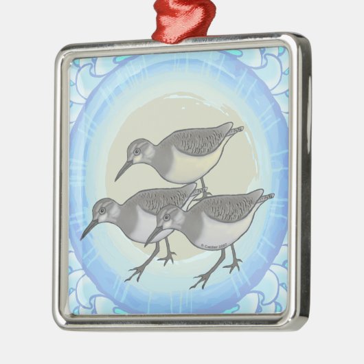 Een Sandpipers Premium Square Ornament (Links)