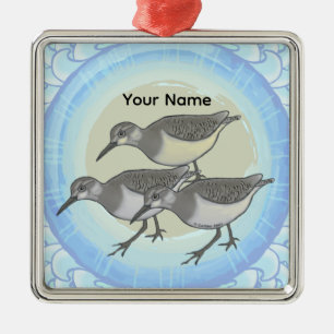 Een Sandpipers Premium Vierkante Ornament
