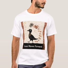 Een Sankofa vogel met een hart in zijn snavel, T-shirt