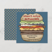 Een sappige hamburger uitnodiging (Voorkant / Achterkant)