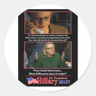 Een Sarcastische blik op Hillary voor President 20 Ronde Sticker