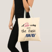 "Een Sass per dag houdt de basis weg" canvas tas (Voorkant (product))