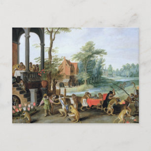 Een Satire van de Folly van Tulip Mania Briefkaart