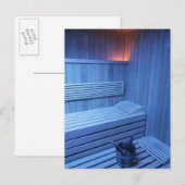 Een sauna in blauw licht, Zweden Briefkaart (Voorkant / Achterkant)
