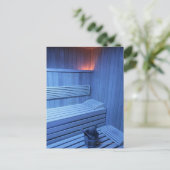 Een sauna in blauw licht, Zweden Briefkaart (Staand voorkant)