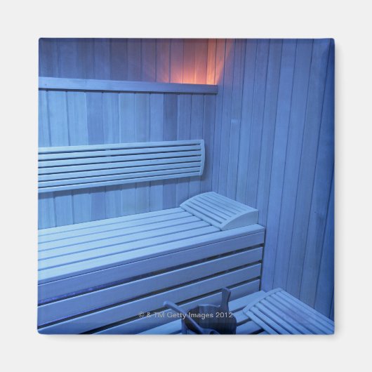 Een sauna in blauw licht, Zweden. Magneet (Voorkant)