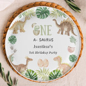 Een Saurus 1st Birthday Paper Bord