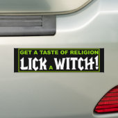Een saus voor religie - Lick a Witch Bumpersticker (Op auto)