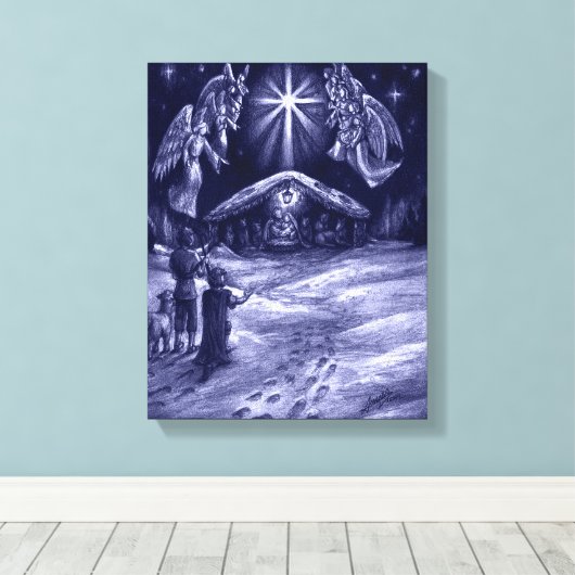 Een Savior is geboren! Canvas Afdruk (Insitu (Houten vloer))