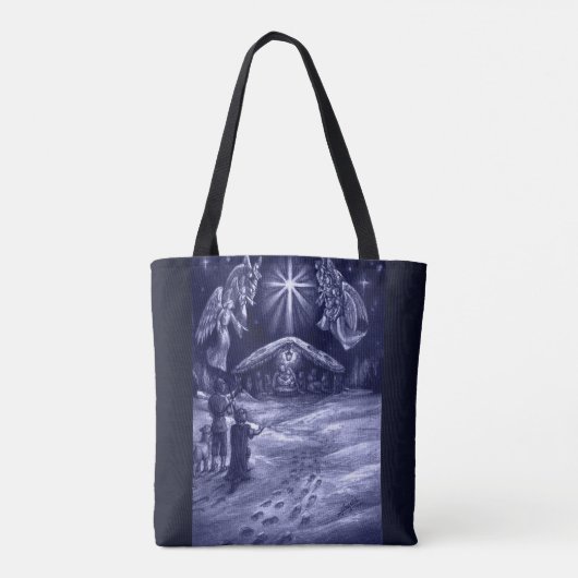 Een Savior is geboren! Canvas tas (Achterkant)