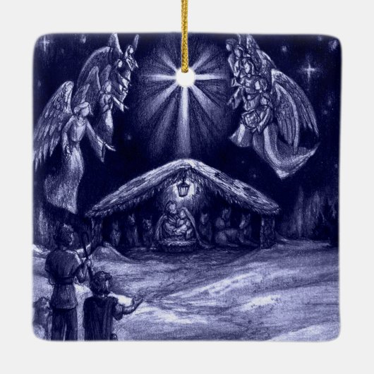 Een Savior is geboren! Keramisch Ornament (Achterkant)