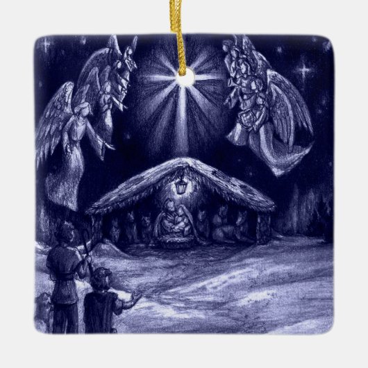 Een Savior is geboren! Keramisch Ornament (Voorkant)