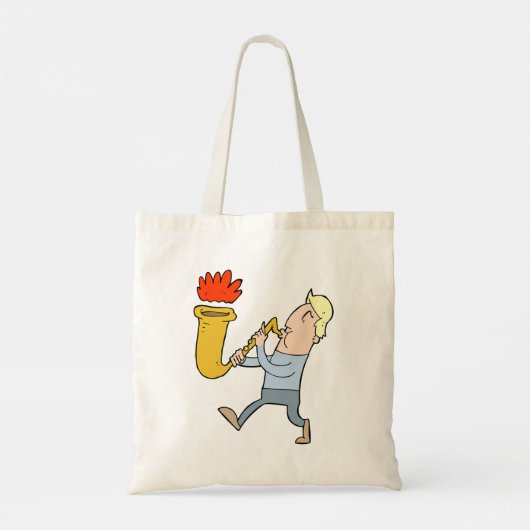 Een saxafonmuzikant-Canvas tas afspelen (Achterkant)
