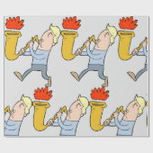 Een saxafonmuzikant ompakken papier afspelen (Vlak)