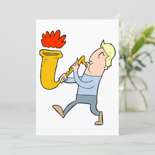 Een Saxofoon Muzikant Uitnodiging spelen