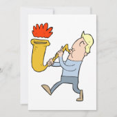 Een Saxofoon Muzikant Uitnodiging spelen (Voorkant)