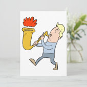 Een Saxofoon Muzikant Uitnodiging spelen (Staand voorkant)