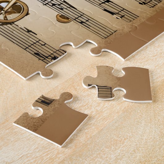 Een saxofoon, steampunk-stijl legpuzzel (Zijkant)