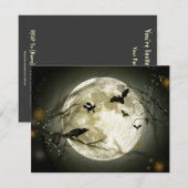 Een Scary Witchy Moon Uitnodiging (Voorkant / Achterkant)