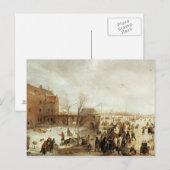 Een scène op de ijskast bij een stad, c.1615 briefkaart (Voorkant / Achterkant)