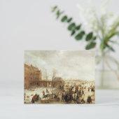 Een scène op de ijskast bij een stad, c.1615 briefkaart (Staand voorkant)