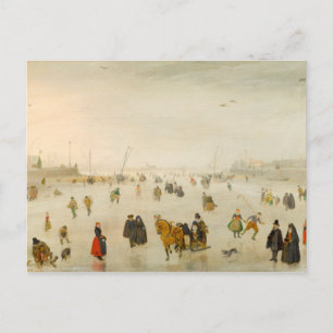 Een scène op het ijs door Hendrick Avercamp Briefk Briefkaart