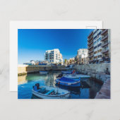 Een scène uit Gillieru Harbour, Malta Holiday Card Briefkaart (Voorkant / Achterkant)