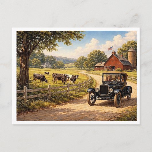 Een scène uit het Amerikaanse leven. Briefkaart (Voorkant)