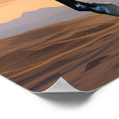 Een scène uit natuur Een zwart paard Poster (Hoek)