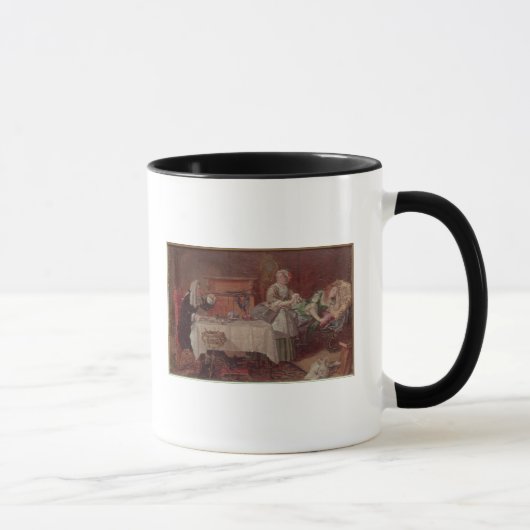 Een scène uit 'Tartuffe' door Moliere, 1850 Mok (Rechts)