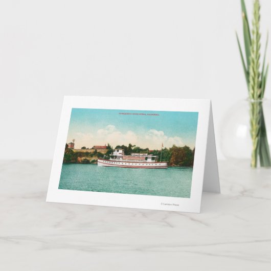 Een scène van de Rivier van Sacramento met een Kaart (Voorkant)