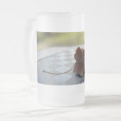 Een schaakles matglas bierpul (Voorkant links)