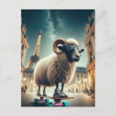 Een schaap in de stad briefkaart (Voorkant)