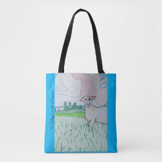 Een schaap in de wei tote bag